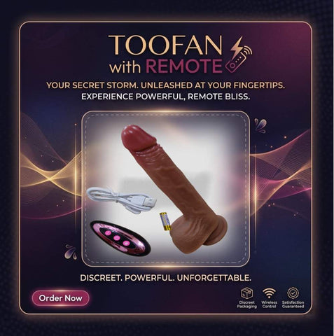 Toofan Remote Controlled Realistic Vibrating Dildo | Wireless Powerful Male Collection